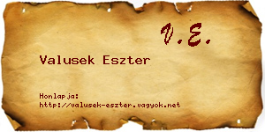 Valusek Eszter névjegykártya